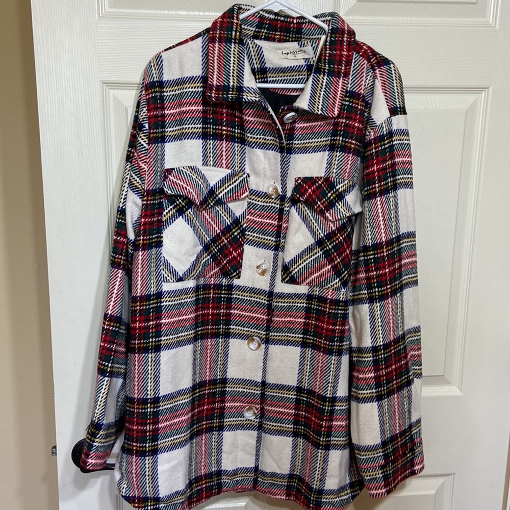 Impressions Red and Green Utility Jacket